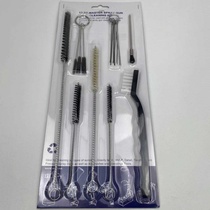 Spot spray gun cleaning brush 17-piece set Motorcycle carburetor cleaning brush set cutting mouth small hole cleaning brush