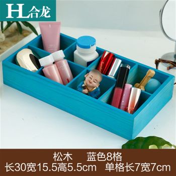 Pine storage box desktop organization wooden box succulent plant multi-g lattice wooden box candy dried fruit storage box