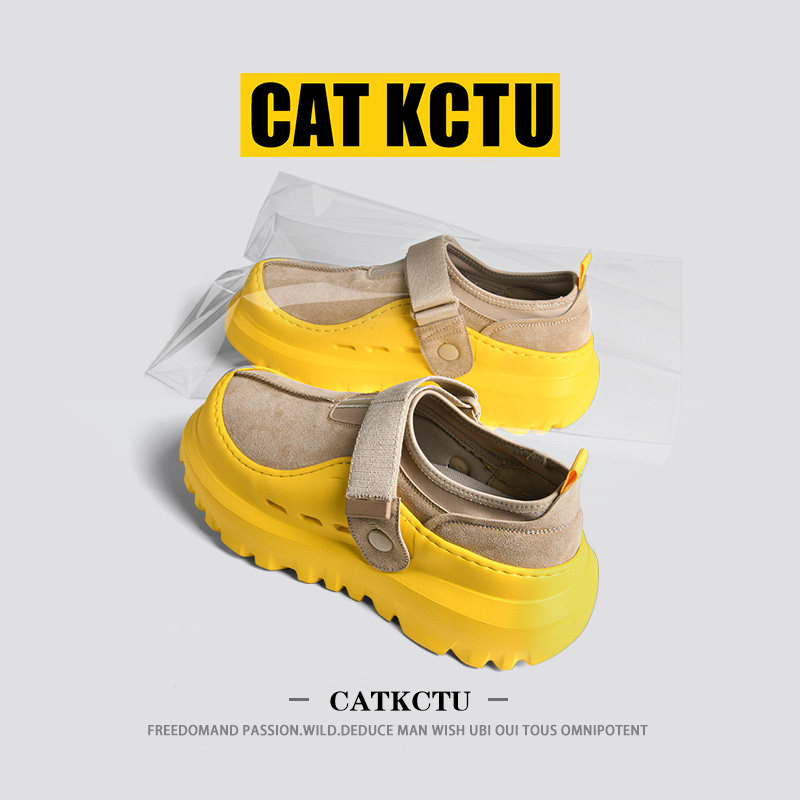 [American Light Luxury] Catkctu Comfortable Low-Top Thick-Soled Velcro Strap Casual Shoes Women's Slip-On Sneakers