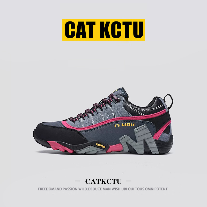 [American Light Luxury] Catkctu Outdoor Hiking Shoes Men's Leather Waterproof Mountaineering Shoes Non-Slip Sports Shoes Women's Style
