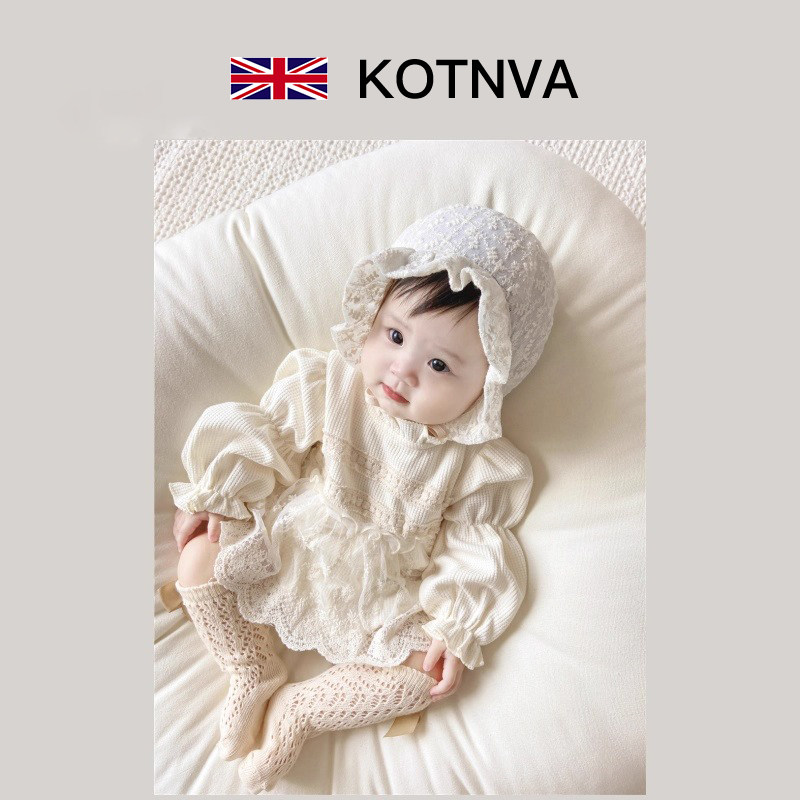 Британское детское платье принцессы KOTNVA, осеннее детское платье в западном стиле, платье-шаровары с пердежем, полнолуние, сто дней, годовалое платье