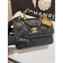 Ready-made goods high deposit leather accessories chain with card strip luggage black branches