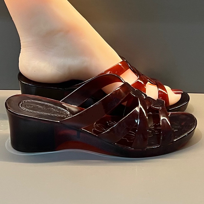 Crystal Slippers, Transparent Slippers, Jelly Slippers, Non-Slip Height-Increasing Shoes, Stylish Mom Shoes, Outdoor Slippers, Non-Slip Home Slippers