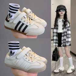 Children's Moral Training Shoes, Sneakers, 2025 Spring and Autumn New Style, Girls' Casual White Shoes, Boys' Non-Slip Forrest Gump Shoes, Board Shoes