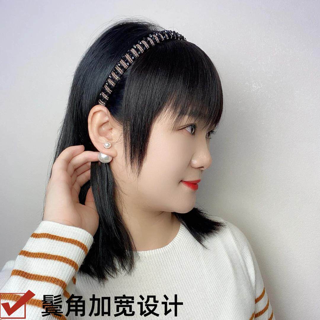 全真发仿钻发箍+碎齐刘海:中年女性遮白发神器,时尚与实用兼备!-刘海片-淘宝好物网