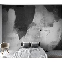 Gold medal Nordic abstract hand-painted art black and white oil painting wallpaper living room sofa TV background wallpaper light luxury style