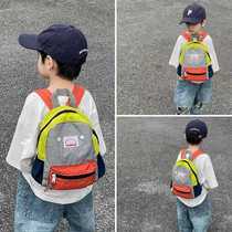 Japanese kindergarten childrens schoolbag boy baby contrasting color backpack little girl going out reducing burden spine protection backpack Sha