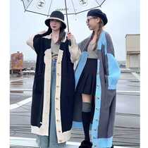 2024 Korean style versatile long sweater jacket for women autumn and winter new style lazy style internet celebrity loose knitted cardigan