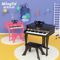 Mingta childrens solid wood piano toy wooden beginner 1-3 year old toddler baby music boy and girl 30 key knocking