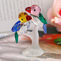 Mini creative love bird ornaments crystal crafts dressing table car interior decorations small gifts for couples