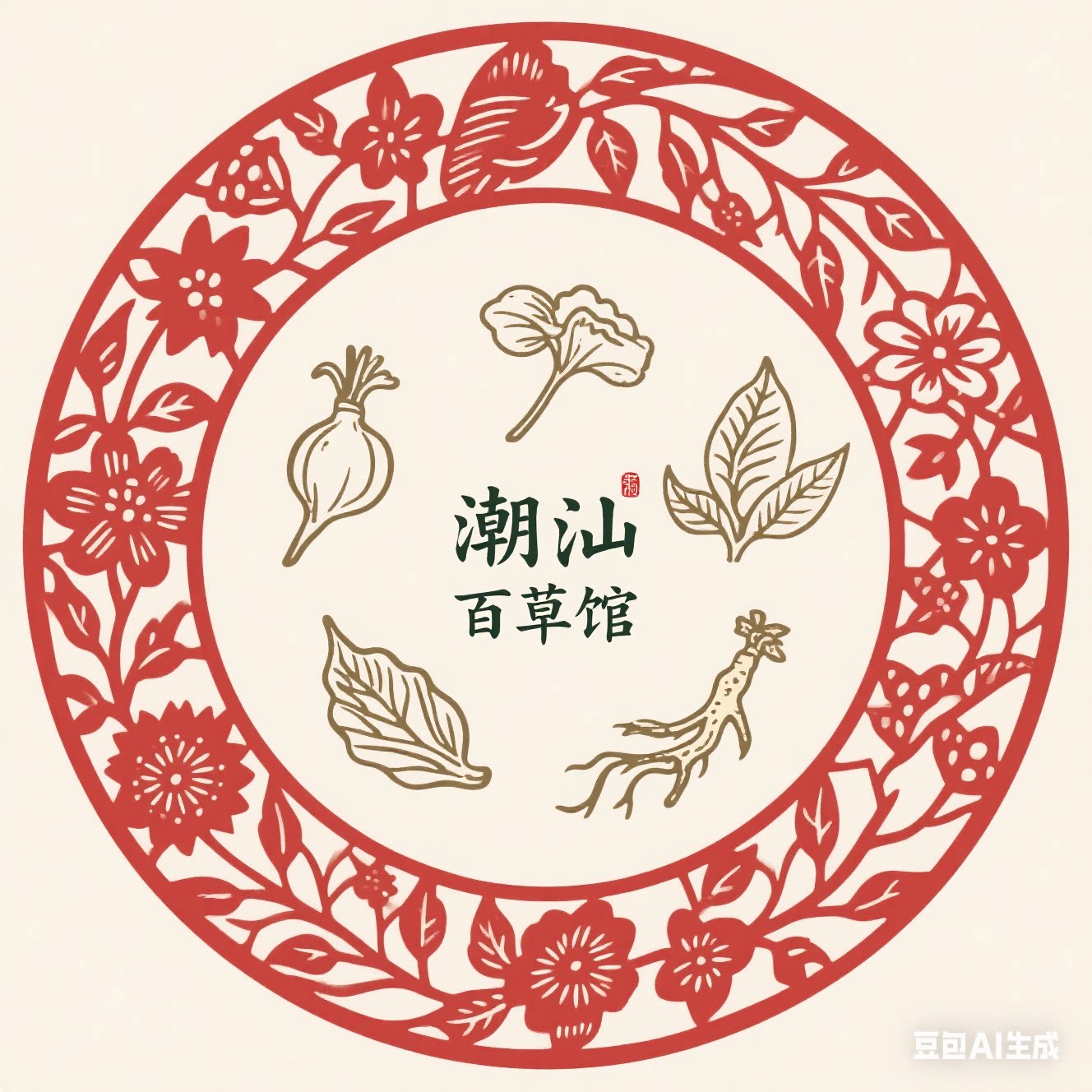 潮汕百草馆的LOGO