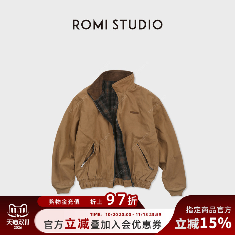 Romi Studio Retro Lambskin Collar Contrast Color Wool Plaid Jacket for Women Autumn Rwdswy1513 Romi Studio Retro Lambskin Collar Contrast Color Wool Plaid Jacket for Women Autumn Rwdswy1513