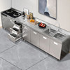 All 304 Stainless Steel Kitchen Cabinets Upgraded and Thickeneded Integrated Cabinets and Stoves Multi-Functional Simple Storage Cabinets Cupboards
