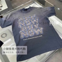 (Qingxin Little Carp Distressed Printed Round Neck Short Womens Shirt