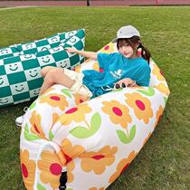 Music Festival Inflatable Sofa Outdoor Inflatable Sofa Picnic Outing Single Lunch Break Portable Childrens Folding Lazy