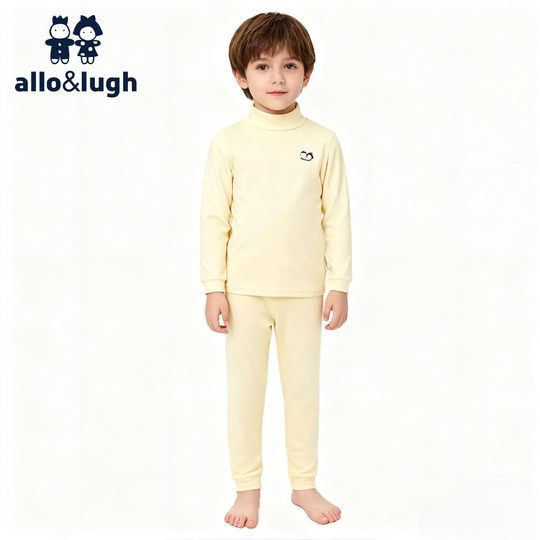 阿路和如儿童睡衣秋冬女童男童德绒保暖内衣家居服秋衣秋裤套装