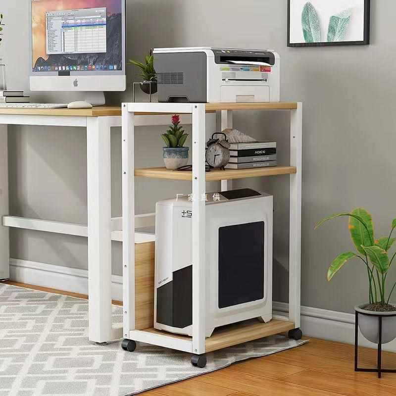 Computer mainframe bracket desktop floor-standing removable wheeled multi-layer storage office printer storage