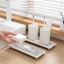 Nordic diatom mud absorbent mat bathroom storage rack wash basin absorbent quick-drying coaster drain mat storage mat