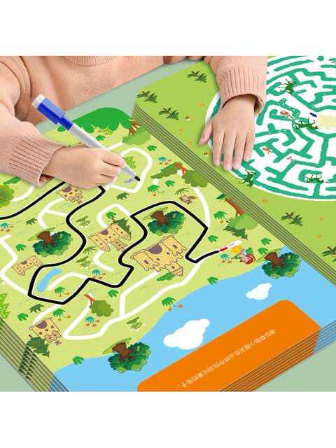Children's Maze Training Book, Concentration and Educational Toys, Whole-Brain Thinking and Intelligence Development Training, Maze Walking, 3 Years Old and 4 Years Old
