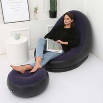 New Flocking Inflatable Sofa Lazy Sofa Bed wh Footstool Ou