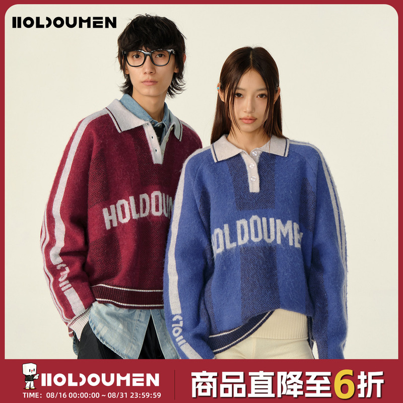 Holdoumen25 Autumn Daily Series Polo Collar Sweater