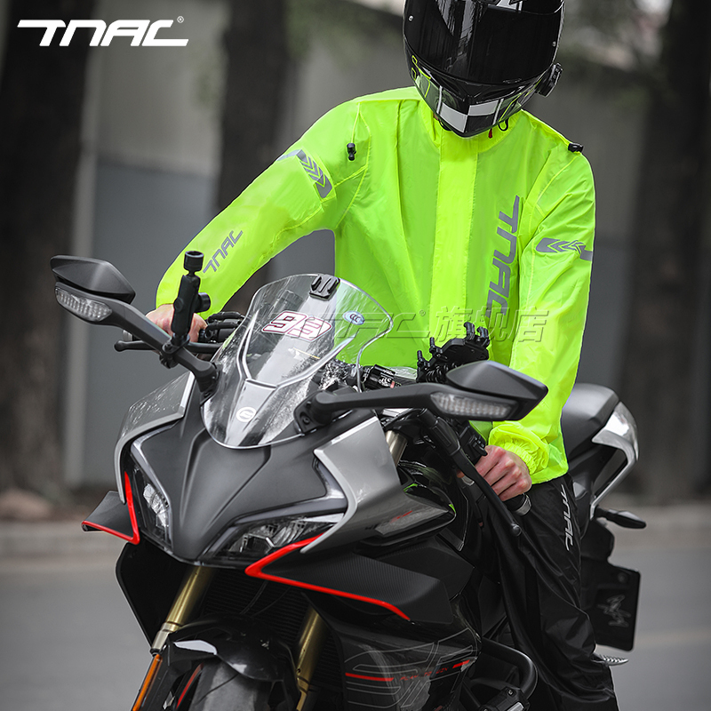 Tuochi Tnac Motorcycle Raincoat Set, Split-Piece Full-Body Rain Gear for Delivery Riders, Men and Women Riders, Rain Pants, Storm-Proof