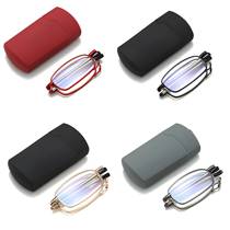 Newly upgraded compact lightweight and portable stainless steel lighter box telescopic antenna metal folding reading glasses