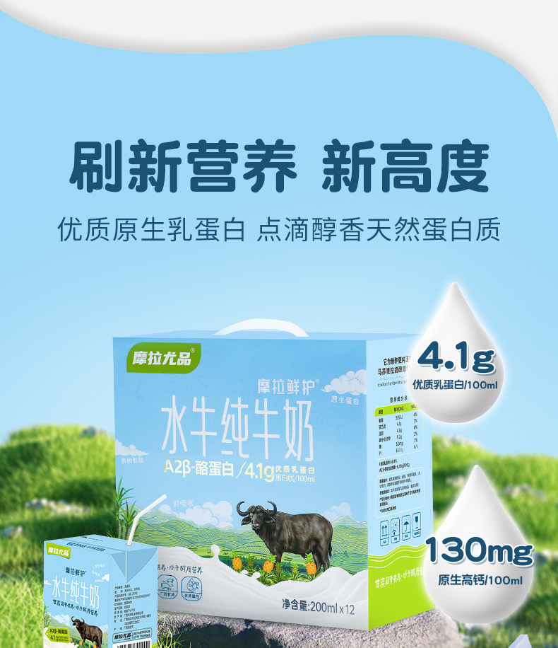 安享好物 安享B级纯奶-摩拉尤品A2 水牛纯牛奶 国标 