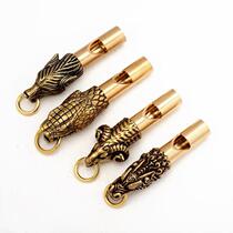 Pure copper whistle keychain outdoor survival whistle zodiac childrens whistle retro faucet brass pendant pendant