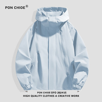 Ponchioe spring and autumn multi-pocket jacket men's trendy brand outdoor work casual jacket men and women same style