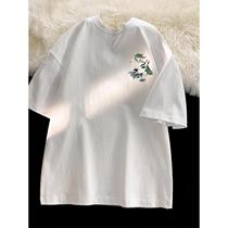 Summer fat MM extra large size 300 pounds new Chinese style national trend printed short-sleeved t-shirt for women 2024 new loose half-sleeved shirt