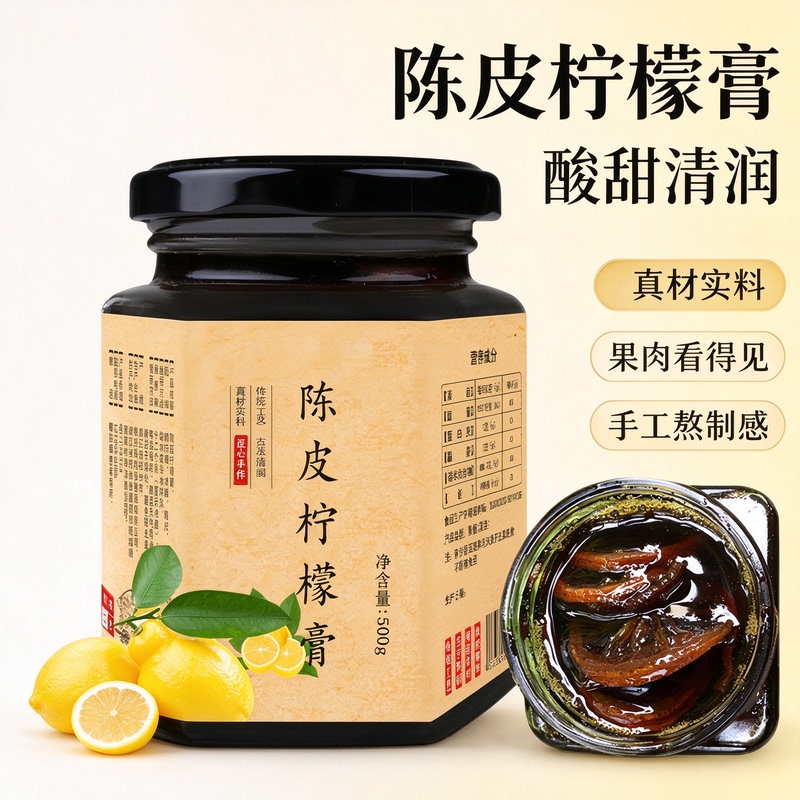 Tangerine Peel Lemon Paste, Non-Sichuan Beibei Lemon Paste, Handmade with Old Rock Sugar, Sour and Sweet, Soothing for the Throat, Suitable for All Ages, Genuine Product