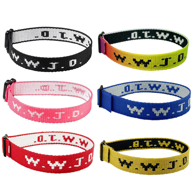 W.W.J.D. Letter Jacquard Printed Wristband Bracelet Webbing Unisex Wwjd Bracelet Adjustable