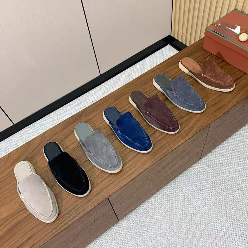 Italian New Style Lp Slippers for Men, Outdoor Mules, Genuine Leather Beach Sandals, Lazy Slippers, Closed-Toe Half Slippers Italian New Style Lp Slippers for Men, Outdoor Mules, Genuine Leather Beach Sandals, Lazy Slippers, Closed-Toe Half Slippers