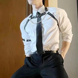 情趣男士性感背带胸链可调节皮革ZY男士情感趣味套装衣服大尺度