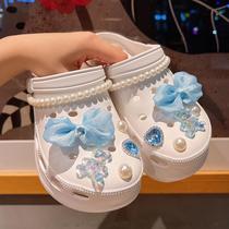 (Breaking hot now) New style pearl bow fashion INS clogs accessories Korean hot shoe buckles in stock