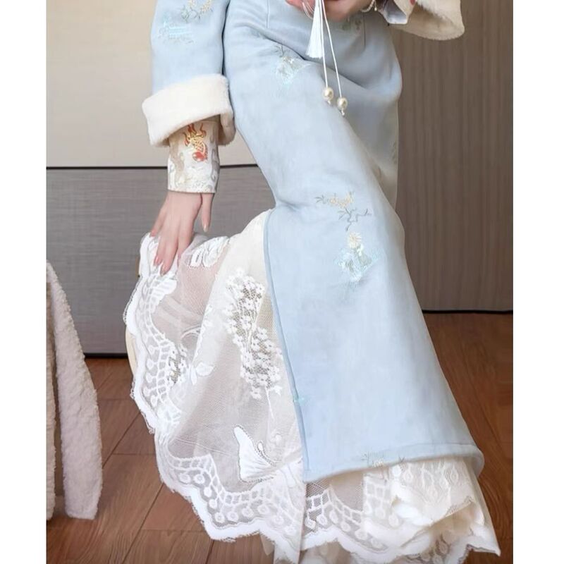 Lace Petticoat Worn under a Cheongsam, Versatile Ladylike Base Layer, Lace Elastic Retro Cheongsam Paired with a Mid-Length Skirt Lace Petticoat Worn under a Cheongsam, Versatile Ladylike Base Layer, Lace Elastic Retro Cheongsam Paired with a Mid-Length Skirt