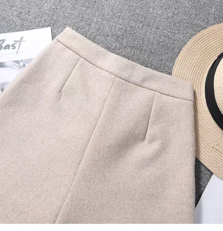 Quần short len ​​nữ mùa đông 2018 thu đông mới eo cao phiên bản Hàn Quốc của quần ống rộng cạp cao thường mặc bên ngoài mặc quần bốt quần đùi cotton nữ mặc nhà