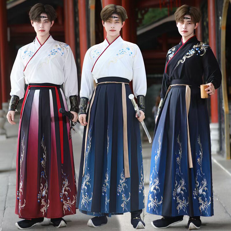 Canglan Yuxu Original Ancient Style Domineering Embroidery Men's Wei and Jin Dynasty Fairy-Like Ancient Costume Student Martial Arts Style Couple Set Canglan Yuxu Original Ancient Style Domineering Embroidery Men's Wei and Jin Dynasty Fairy-Like Ancient Costume Student Martial Arts Style Couple Set