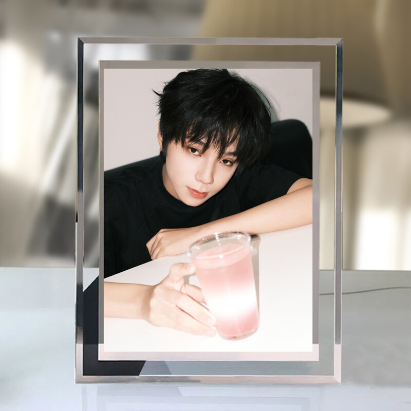 Tf Fourth Generation Wang Lu Jie Celebrity Merchandise Crystal Glass Photo Frame Photo Stand Desktop Decoration Birthday Gift Tf Fourth Generation Wang Lu Jie Celebrity Merchandise Crystal Glass Photo Frame Photo Stand Desktop Decoration Birthday Gift