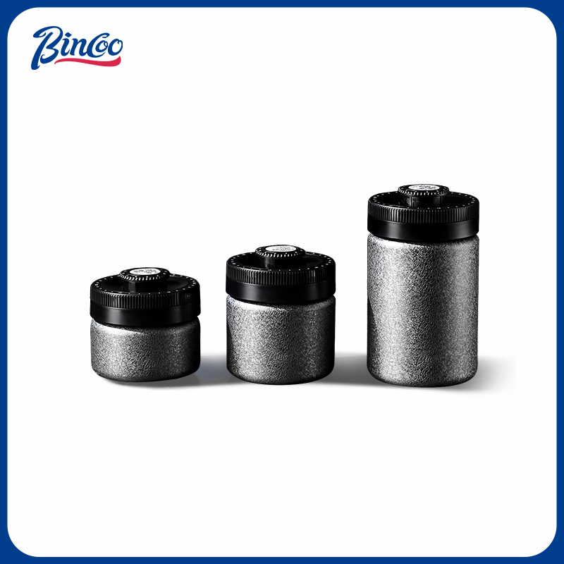 Bincoo Coffee Beans Vacuum-Sealed Fresh-Keeping Sealed Canister Italian-Style Hand-Brewed Coffee Powder Stainless Steel Storage Canister Storage Jar Bincoo Coffee Beans Vacuum-Sealed Fresh-Keeping Sealed Canister Italian-Style Hand-Brewed Coffee Powder Stainless Steel Storage Canister Storage Jar