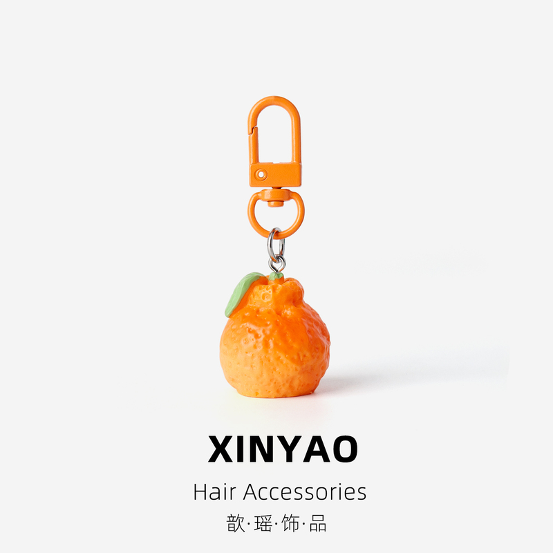 Simulated Tangerine Pendant, Personalized and Creative, Versatile Small Ornament, Fun Accessory, Three-Dimensional Fruit Keychain Accessory
