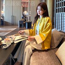 New Chinese style Tang suit jacket yellow top high-end and super good-looking this years popular style small and stylish