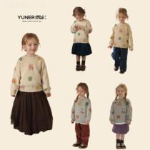 Yoonas mom girls sheep wool blended fruit pullover sweater baby kindergarten autumn style cute sweater