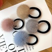 Mink fur ball headband for women Korean version cute and simple plush hair rope headband internet celebrity temperament hair band rubber band hair accessory