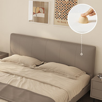 Italian minimalist leather bed double bed modern simple Nordic leather bed edge-to-edge bed 1 8 meters wedding bed headboard