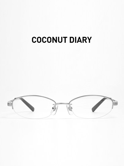 日系上半框眼镜百搭素颜休闲商务清冷风银色椰子日记近视可配度数