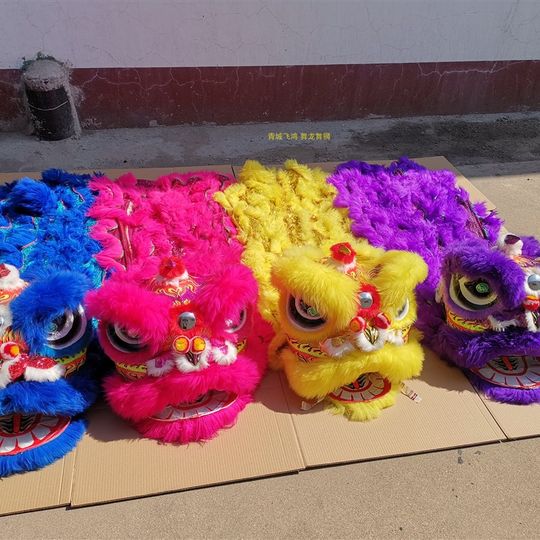 儿童舞狮舞狮南狮儿童双人醒狮少年醒狮少年狮王舞狮羊毛醒狮道具