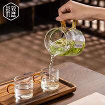 High-end thickened heat-resistant glass integrated crescent cup brewing teapot utensil filtering and brewing green tea