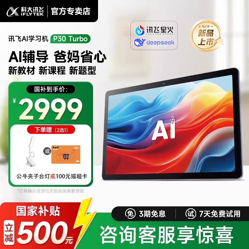 【国費補助で価格が500円引き】iFlytek P30Turbo学習マシン - 小学生、中学生、高校生に最適、目に優しい、AI搭載の精密学習